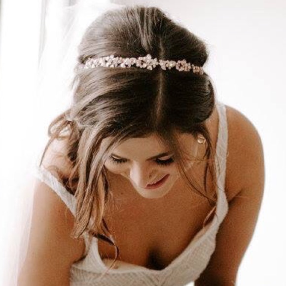 Rose Gold Bridal Headband - Picture 2 of 3